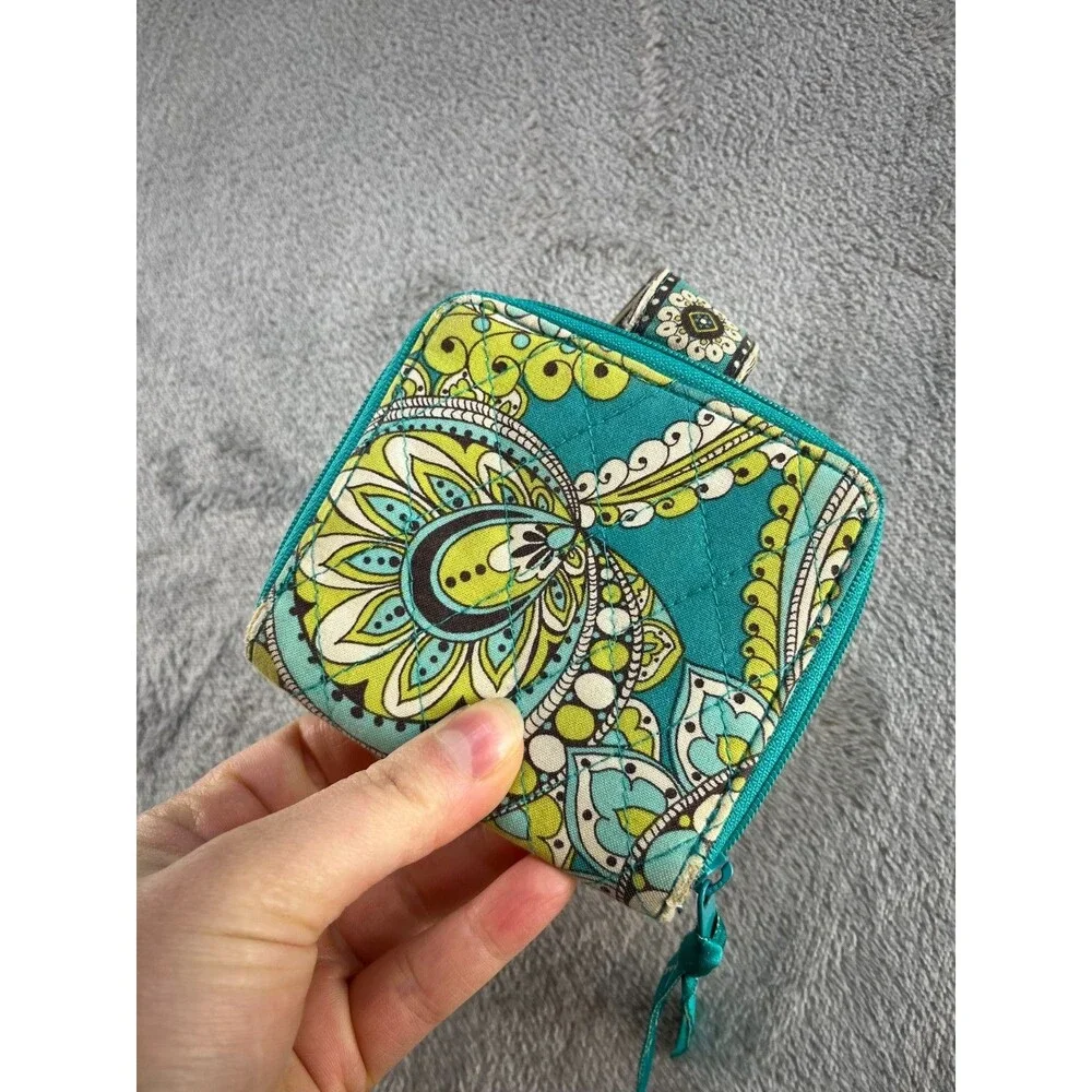 Vera Bradley Floral Folding Women's Wallet with Zip-Around Accent - Picture 2 of 5
